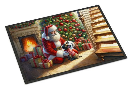 French Bulldog and Santa Claus Doormat